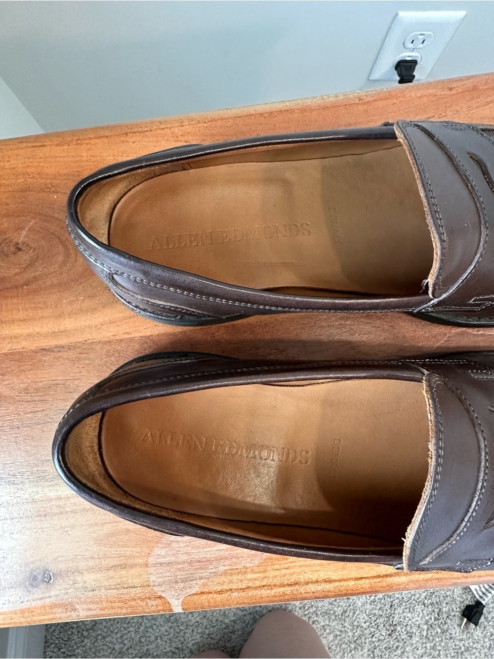 Allen Edmonds Denali Brown Leather Penny Loafers Dress Shoes Men 10.5 With Trees - Picture 7 of 10